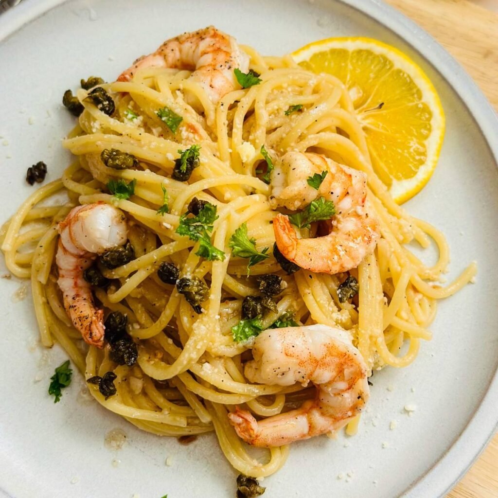 Anchovies and Shrimp Pasta