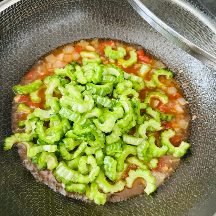 Margoso Ginisang Ampalaya with Shrimp, Less Bitter - Deliciously Rushed