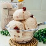 Ninja Creami Azuki Red Bean Ice Cream served in a cup, showcasing its creamy texture and speckled red bean pieces.