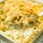 Cheesy boursin macaroni and cheese.