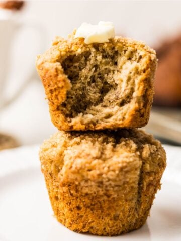 Moist no-egg banana muffins.