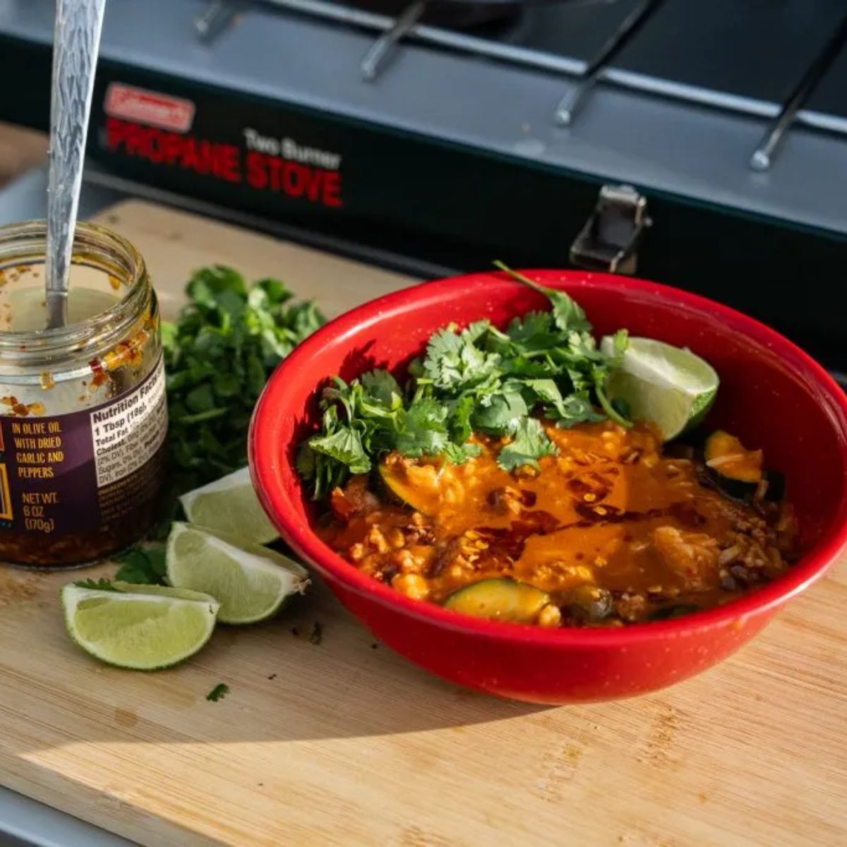 Bowl of Thai Red Curry with beef, vegetables, and coconut milk โ bold one-pot curry dinner idea.