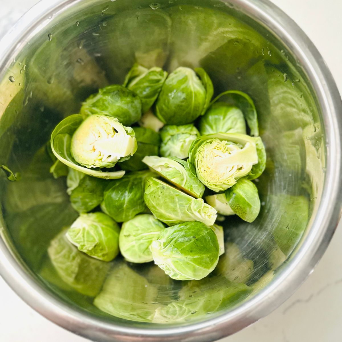 Brussels sprout halved.