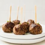 Homestyle beef meatballs cooked and ready to serve.