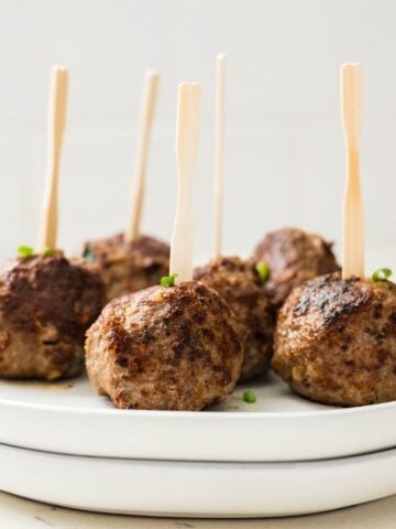 Homestyle beef meatballs cooked and ready to serve.