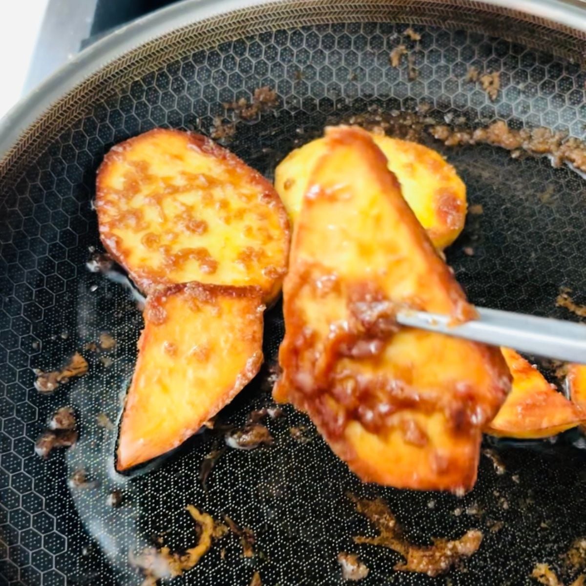 filipino camote cue caramelized sweet potato slices