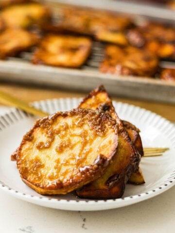 filipino camote cue caramelized sweet potato slices street food style