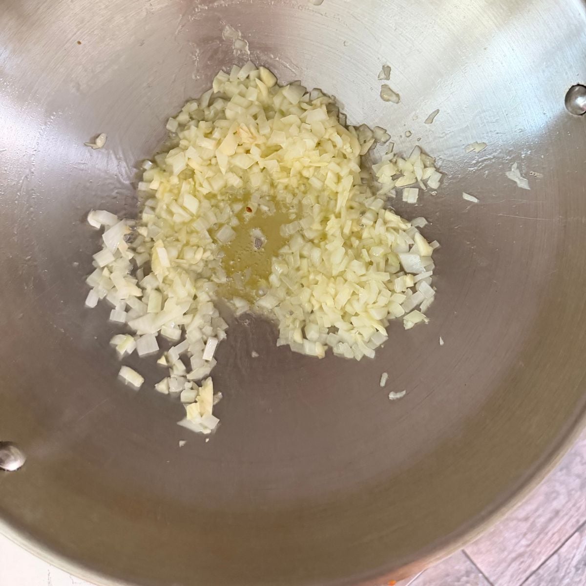 Sautéed garlic and onion for lumpiang gulay filling