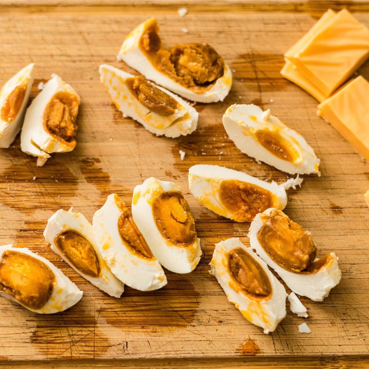 prepared salted egg and cheese